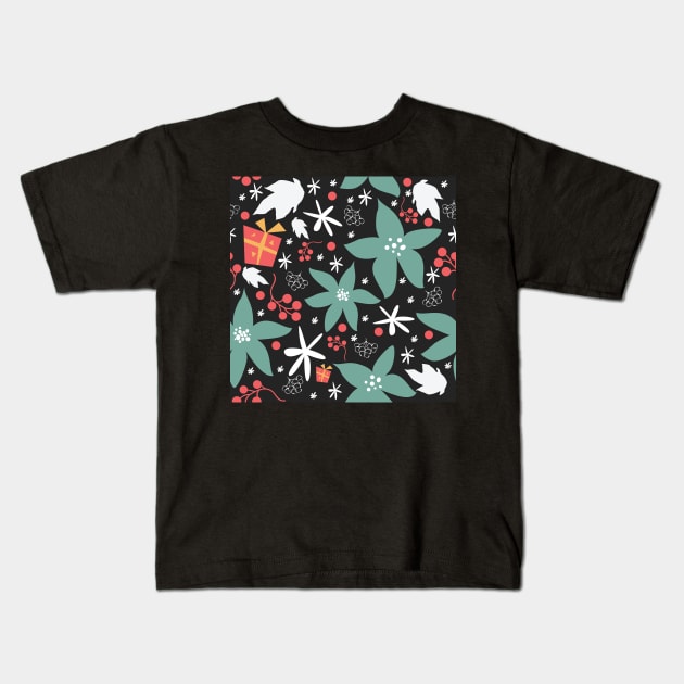 Poinsettia Kids T-Shirt by Kristina Stellar Scandinavian Land